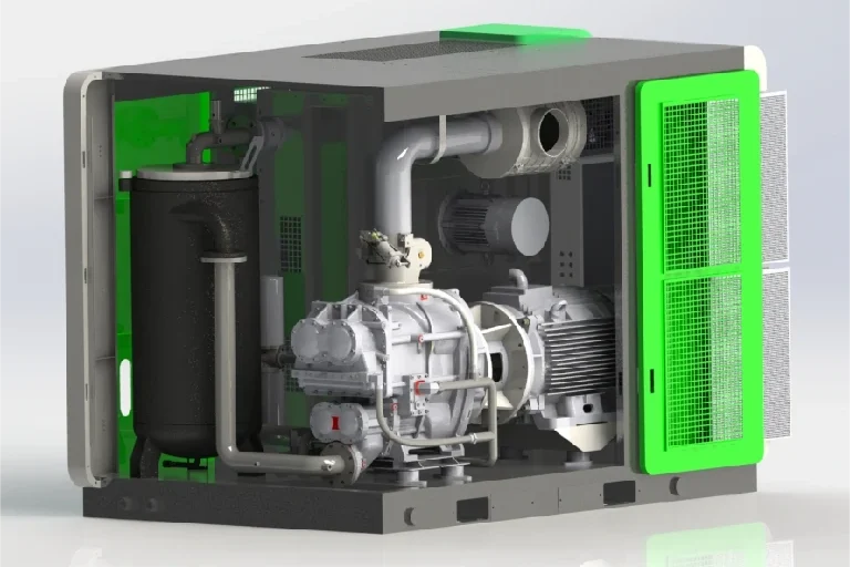 Permanent Magnet 2 Stage Compressor Internal Structure Diagram