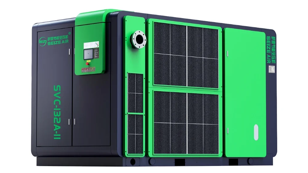 Permanent magnet variable frequency two-stage compression screw air compressor